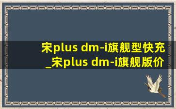 宋plus dm-i旗舰型快充_宋plus dm-i旗舰版价格